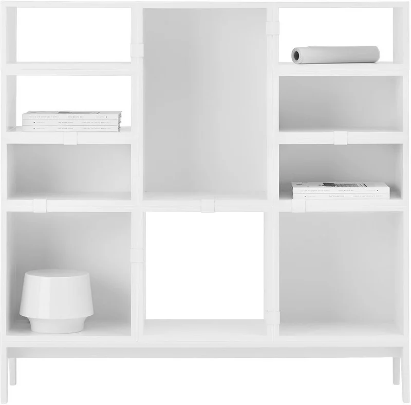 Grande bibliothèque blanche en chêne Stacked - Muuto