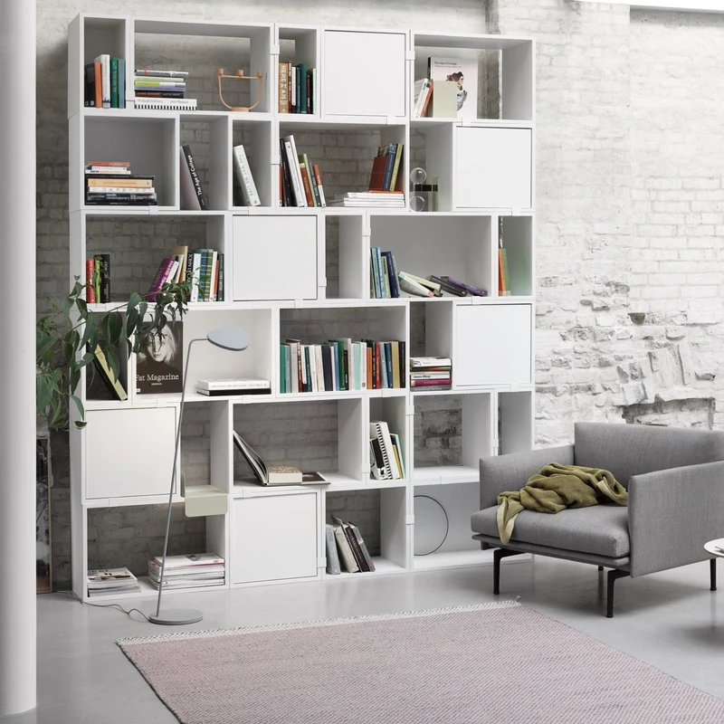 Grande bibliothèque blanche en chêne Stacked - Muuto