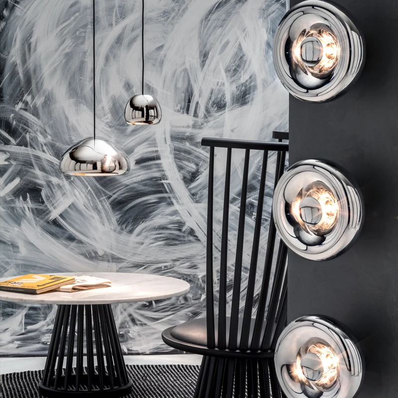 Table basse en marbre blanc et bois de bouleau noir Fan - Tom Dixon
