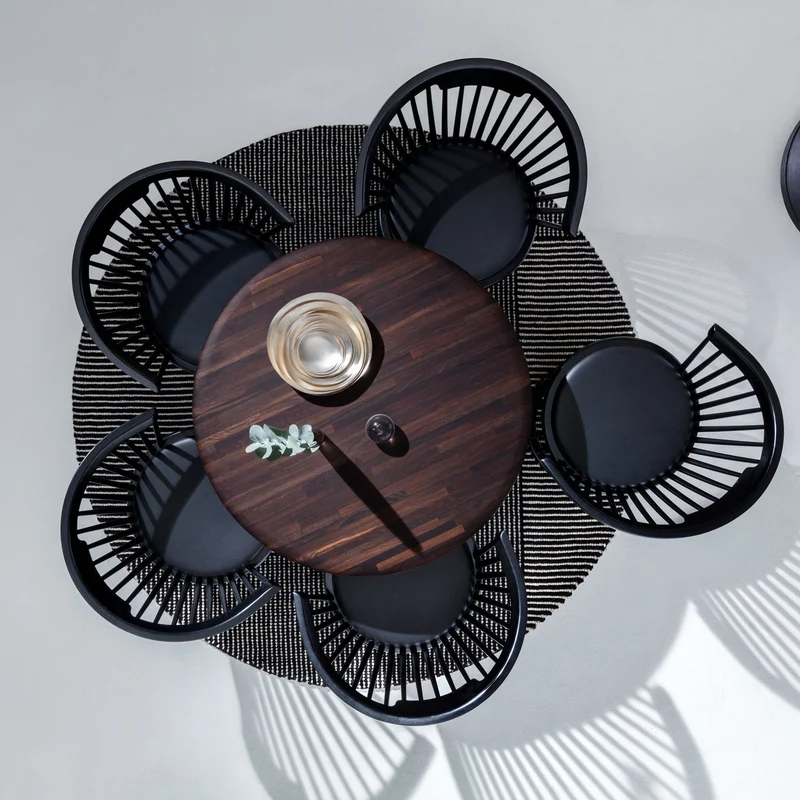 Table basse en marbre blanc et bois de bouleau noir Fan - Tom Dixon