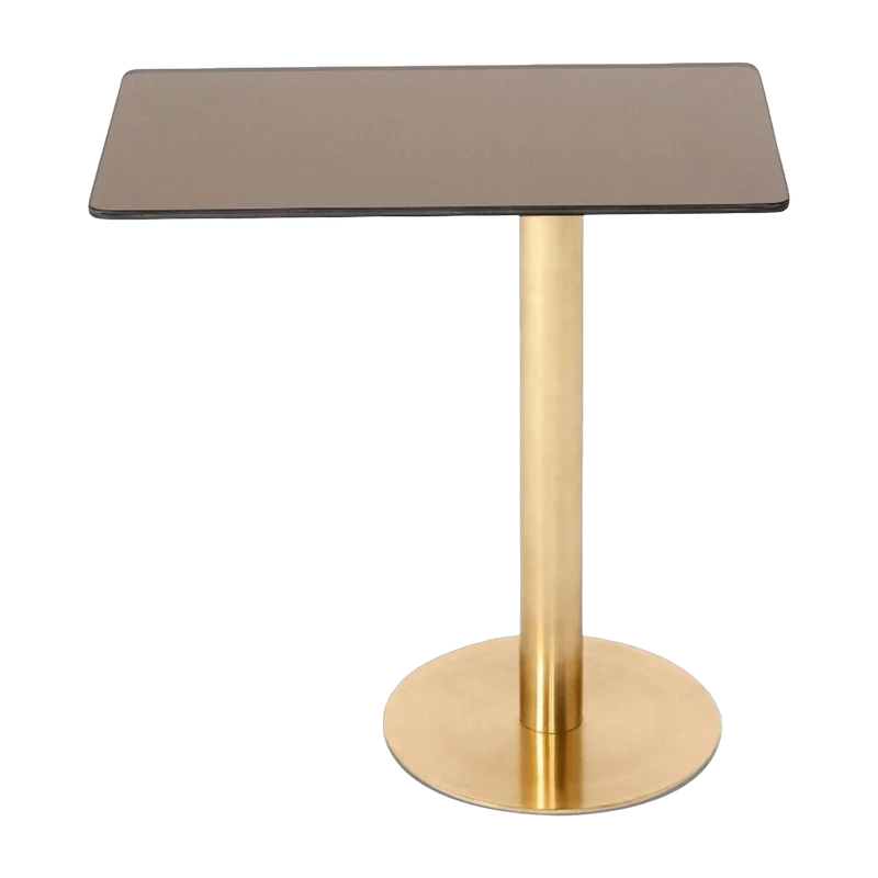 Table d'appoint rectangle en fer plaqué laiton et en verre cuivré Flash - Tom Dixon