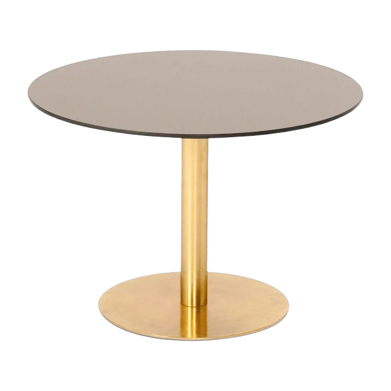 Table d'appoint ronde en fer plaqué laiton et en verre cuivré Flash - Tom Dixon