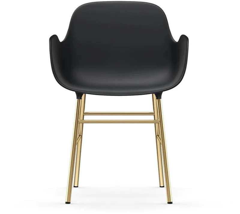 Chaise avec accoudoirs en laiton et pp noir Form - Normann Copenhagen