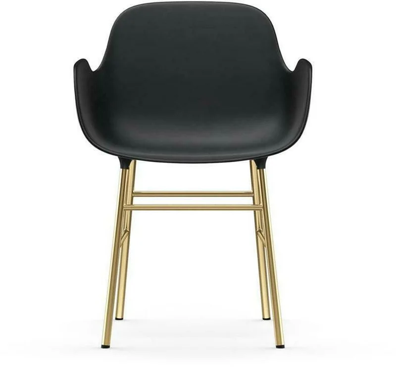 Chaise avec accoudoirs en laiton et pp noir Form - Normann Copenhagen