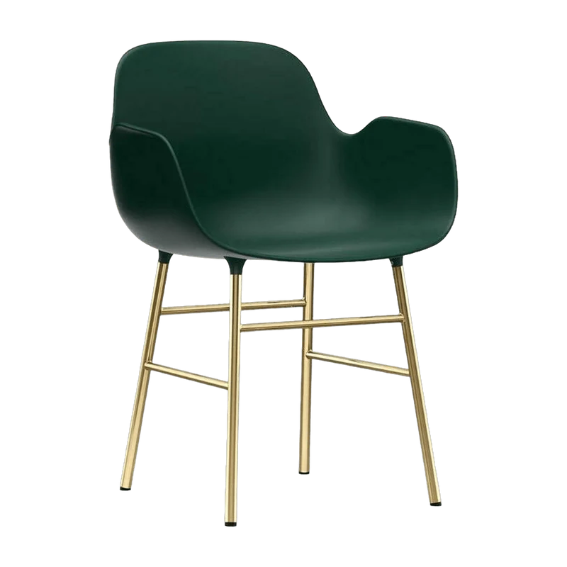 Chaise avec accoudoirs en laiton et pp vert Form - Normann Copenhagen