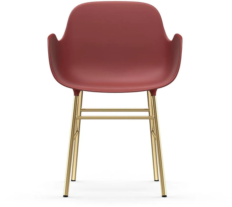Chaise avec accoudoirs en laiton et pp rouge Form - Normann Copenhagen