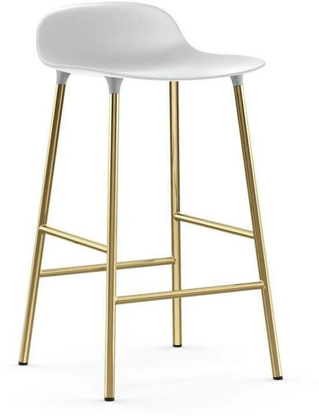 Tabouret de bar en laiton et pp blanc 65 cm Form - Normann Copenhagen