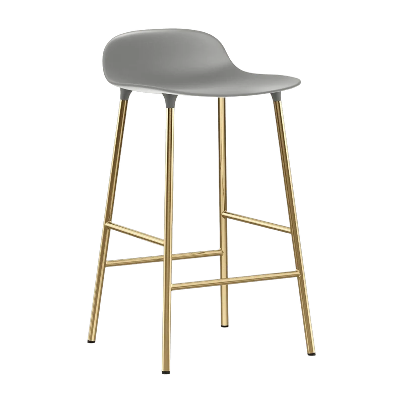 Tabouret de bar en laiton et pp gris 65 cm Form - Normann Copenhagen