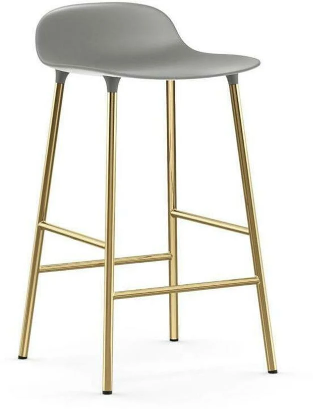 Tabouret de bar en laiton et pp gris 65 cm Form - Normann Copenhagen
