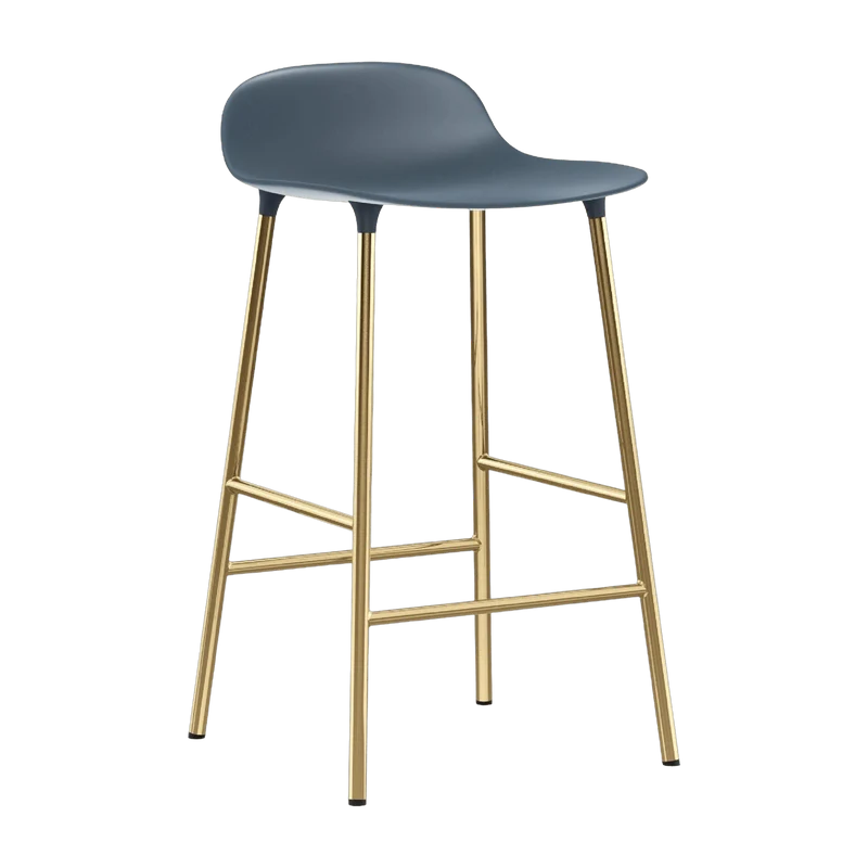 tabouret de bar en laiton et pp bleu 65 cm Form - Normann Copenhagen