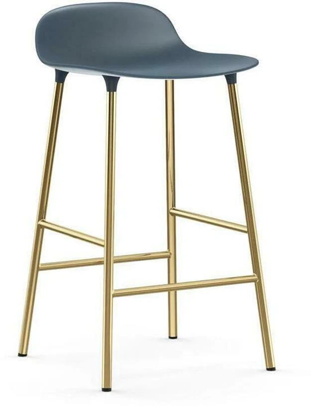 tabouret de bar en laiton et pp bleu 65 cm Form - Normann Copenhagen