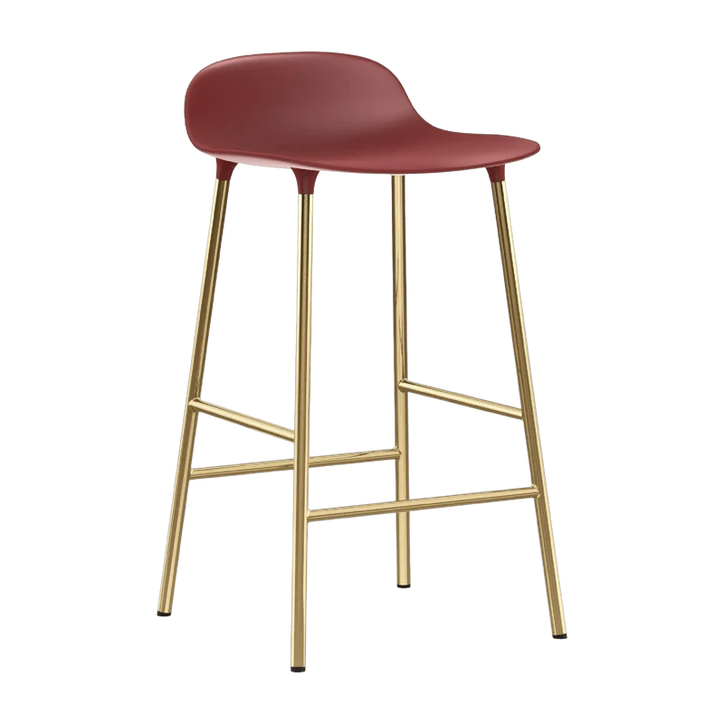 Tabouret de bar en laiton et pp rouge 65 cm Form - Normann Copenhagen