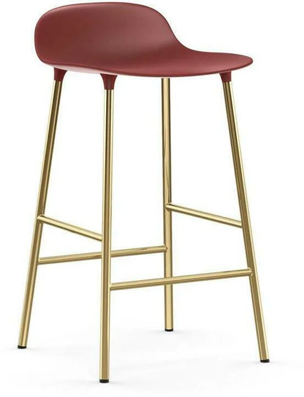 Tabouret de bar en laiton et pp rouge 65 cm Form - Normann Copenhagen