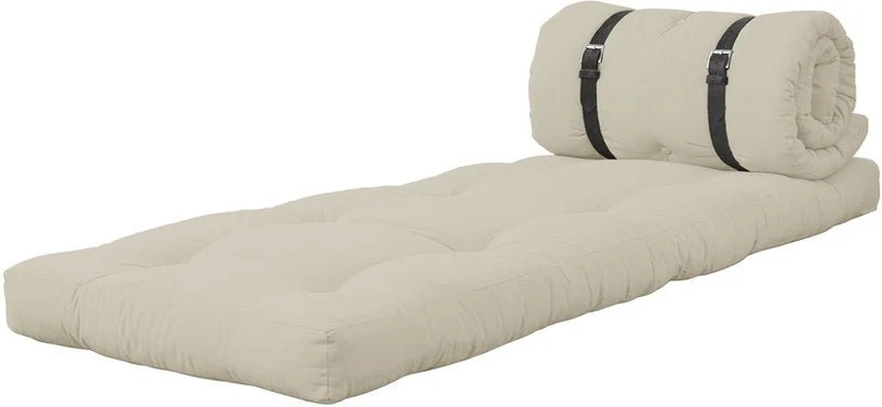 Fauteuil convertible en lit de jour beige Buckle-Up - Karup Design