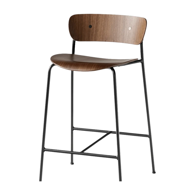 Chaise de bar en noyer AV7 Pavilion - &tradition