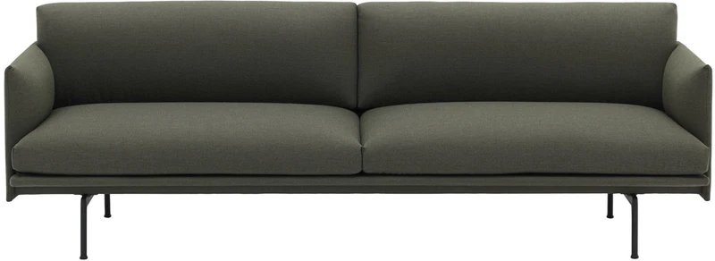 Canapé 3 places vert kaki Outline - Muuto
