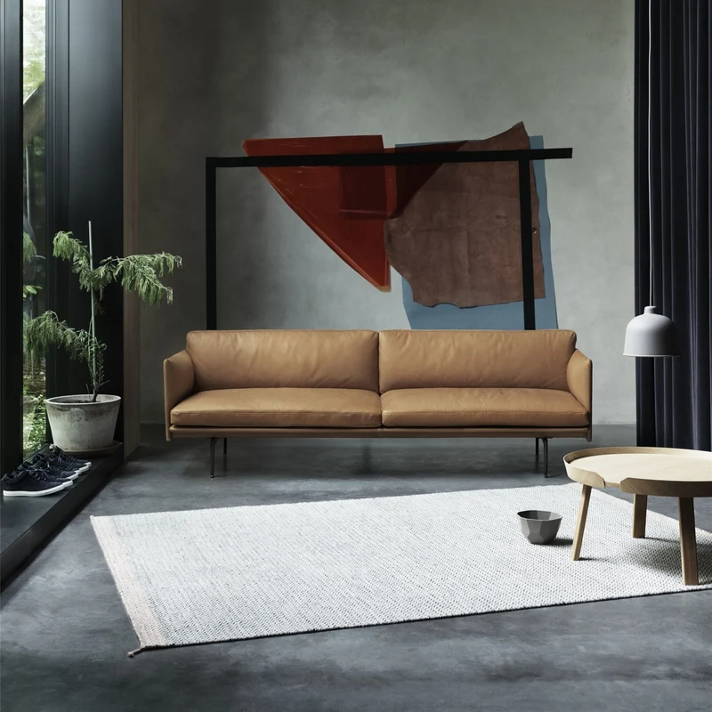 Canapé 3 et 1/2 places gris foncé Outline - Muuto