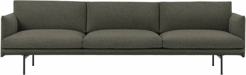 Canapé 3 et 1/2 places gris foncé Outline - Muuto