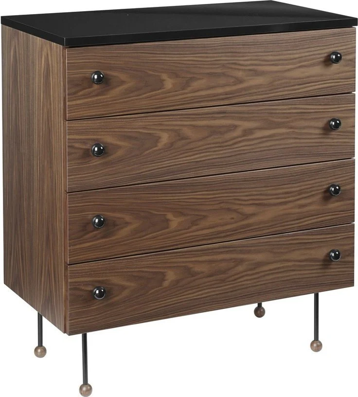Commode à tiroirs simple en noyer 62 Dresser - Gubi
