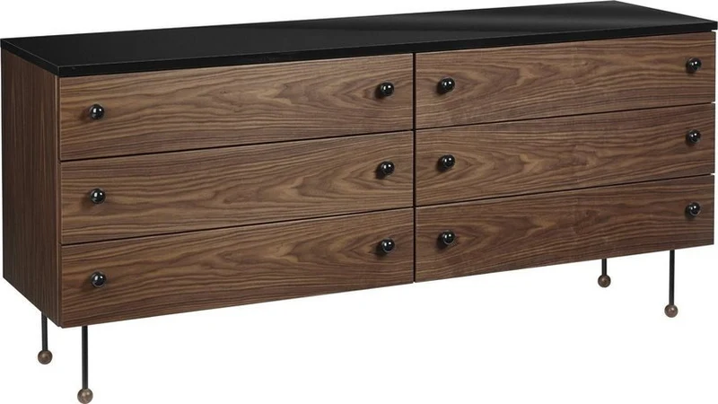 Commode 6 tiroirs en noyer 62 Dresser - Gubi