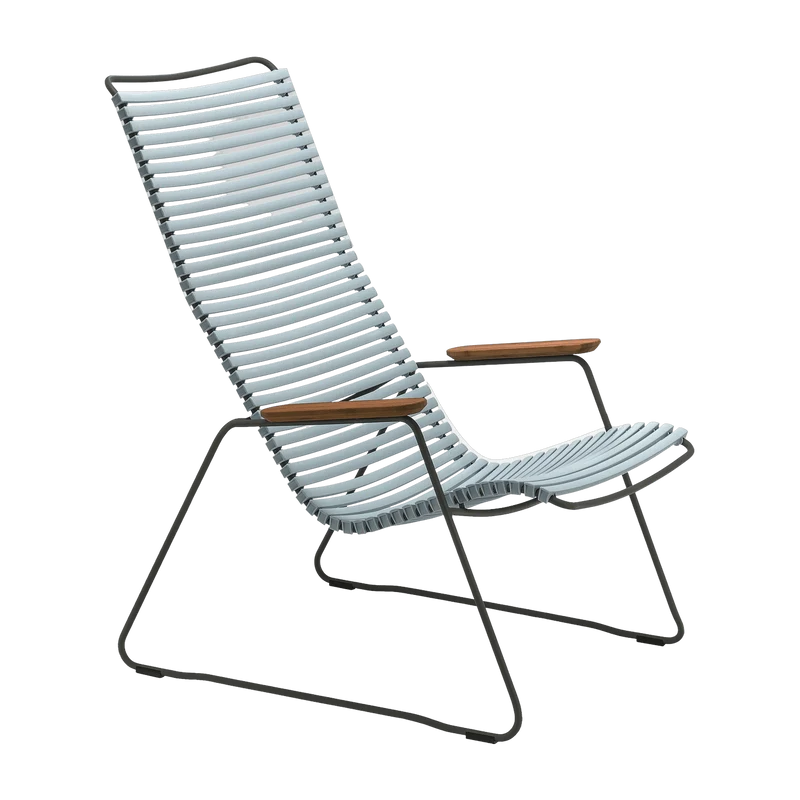 Chaise lounge en métal et plastique bleu clair CLICK - Houe