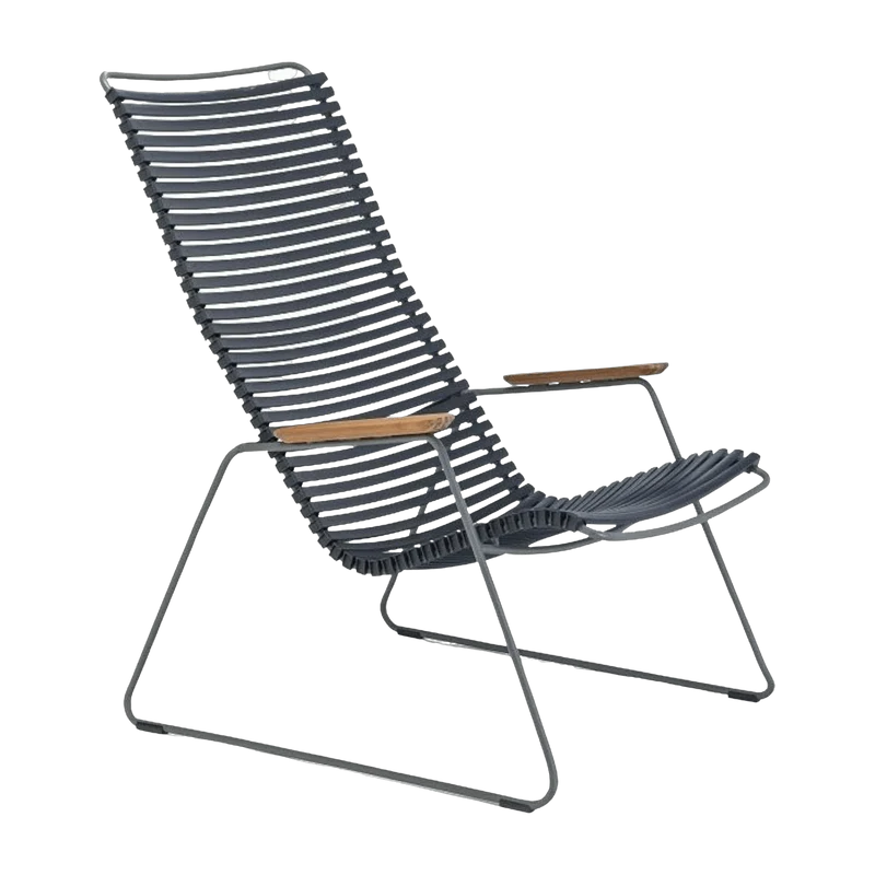 Chaise lounge en métal et plastique bleu foncé CLICK - Houe