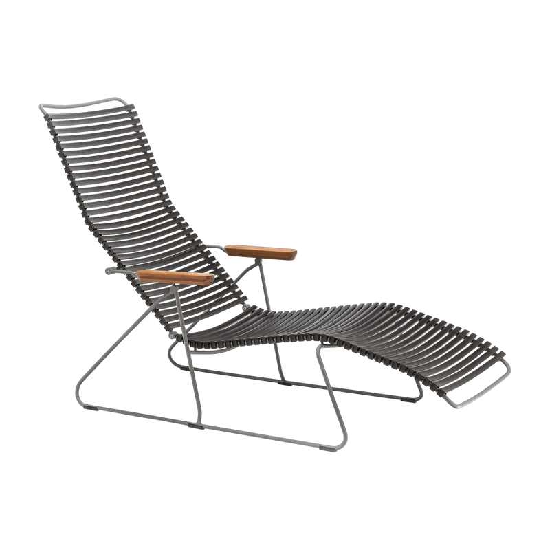 Chaise longue en métal et plastique et plastique noir CLICK - Houe