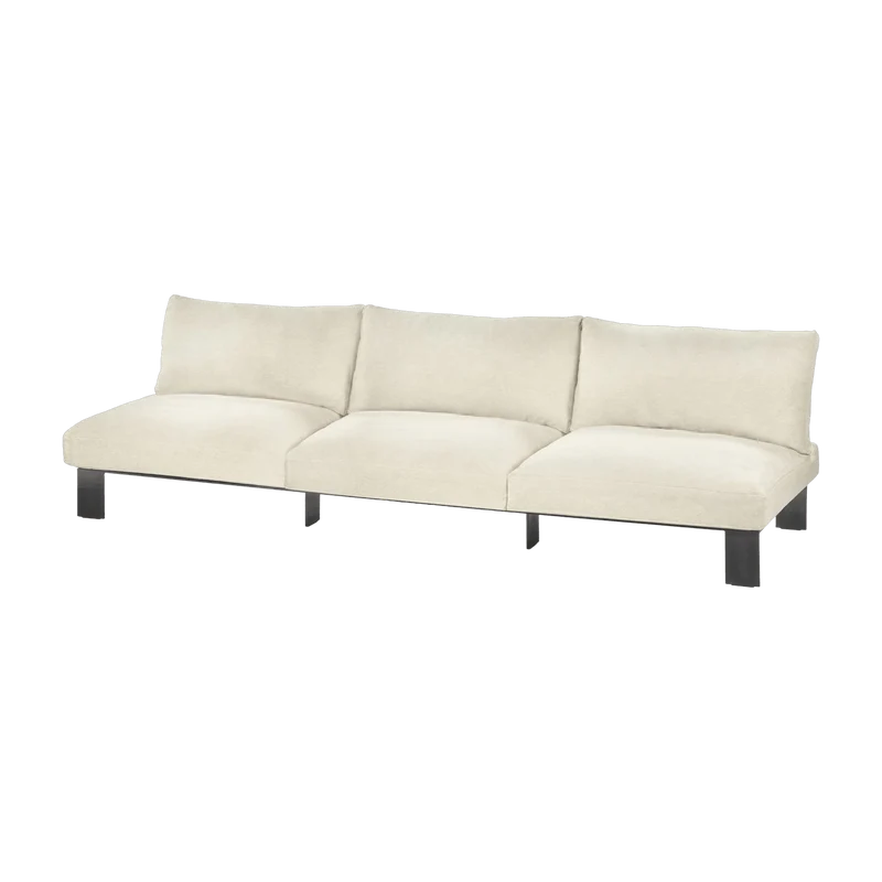 Canapé d'extérieur trois places en aluminium beige - Serax