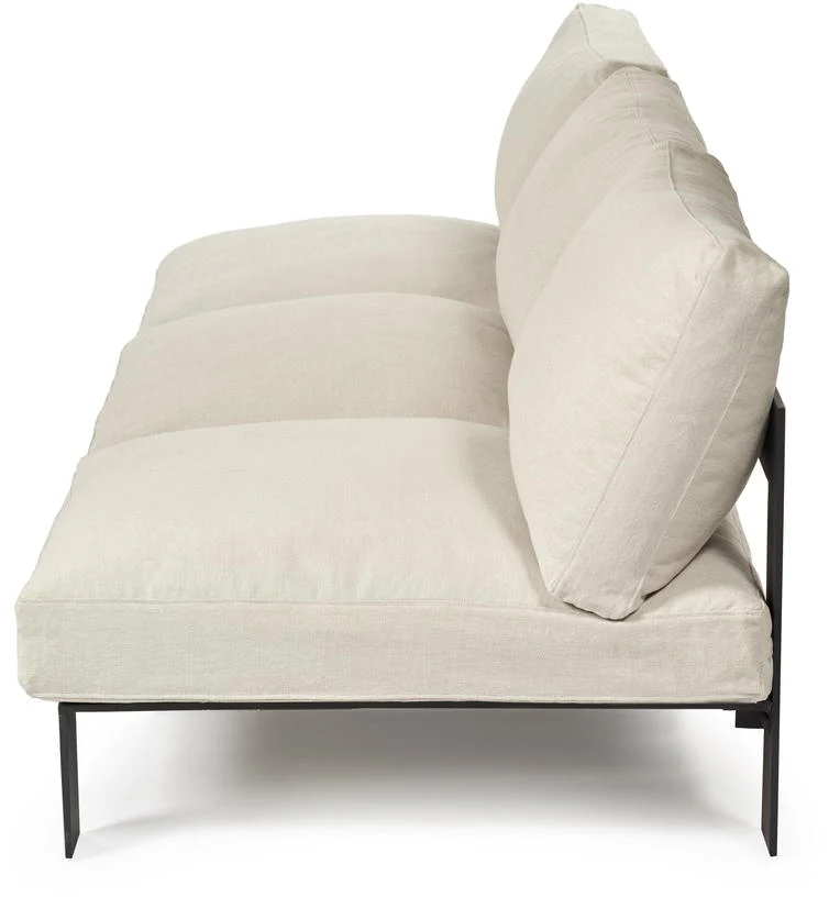Canapé d'extérieur trois places en aluminium beige - Serax