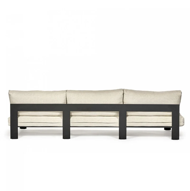 Canapé d'extérieur trois places en aluminium beige - Serax