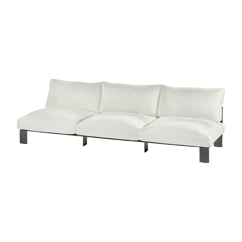 Canapé d'extérieur trois places blanc en aluminium - Serax