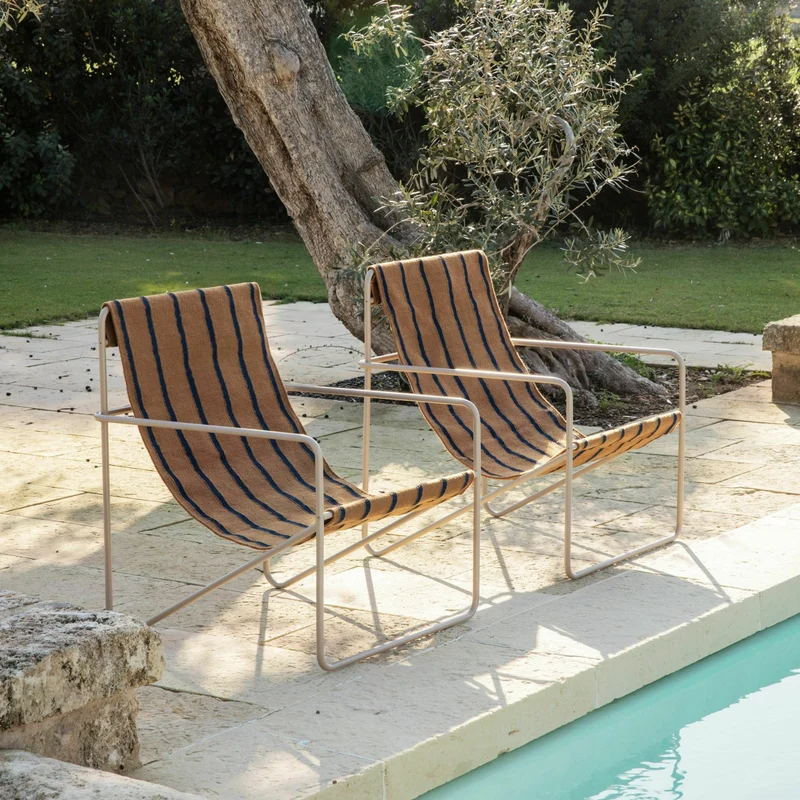 Fauteuil beige en métal beige Desert - Ferm Living