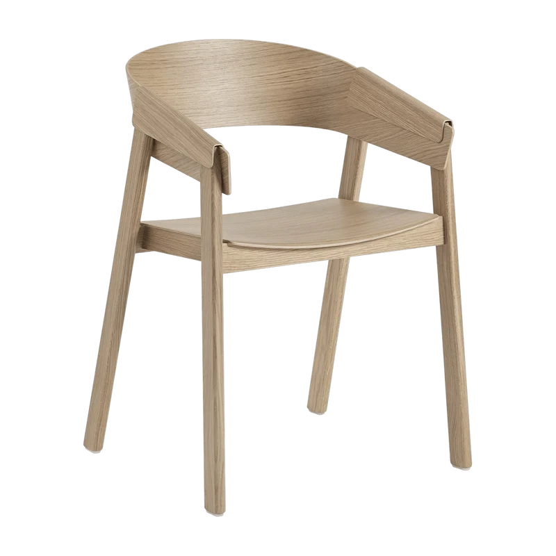 Chaise avec accoudoirs en chêne naturel Cover - Muuto