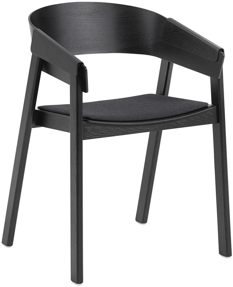 Fauteuil en chêne noir et assise textile Cover - Muuto