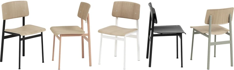 Chaise en chêne et vert gris Loft - Muuto