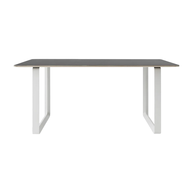 Table noire piétement blanc 170 cm 70-70 - Muuto