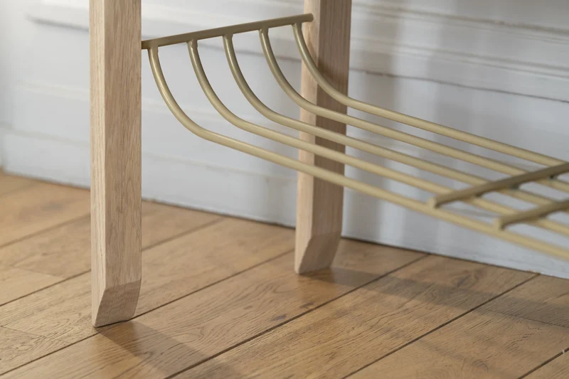 Banc velours camel avec dossier Eustache - Hartô