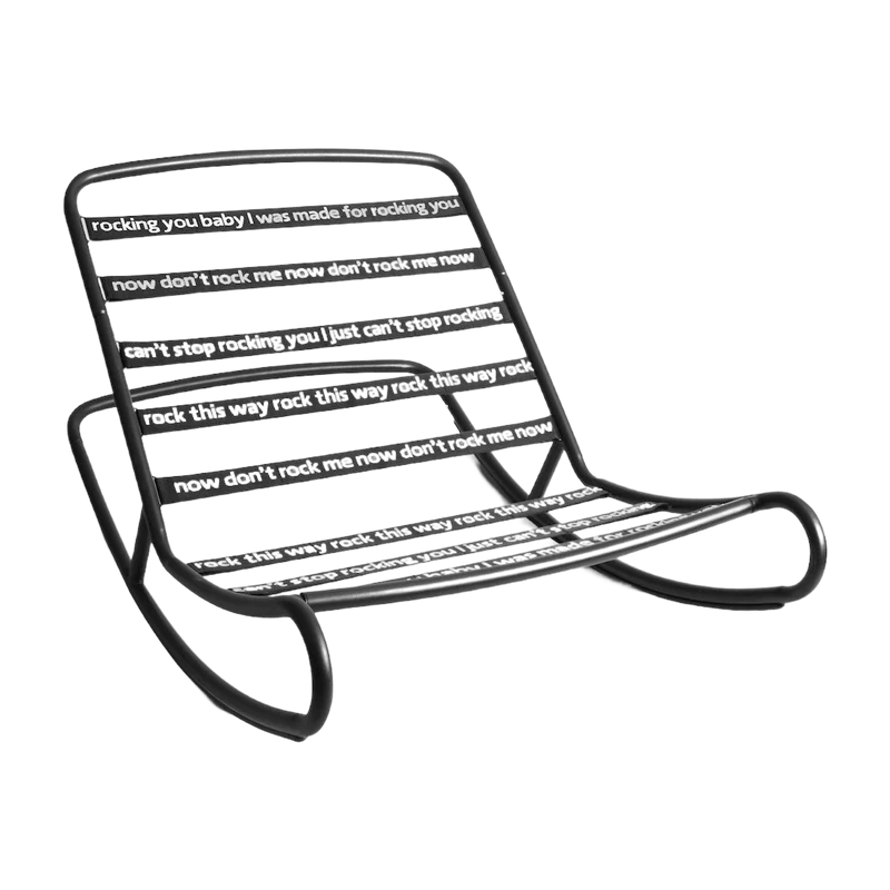 Chaise à bascule pour pouf Original noire Rock'n'Roll - Fatboy