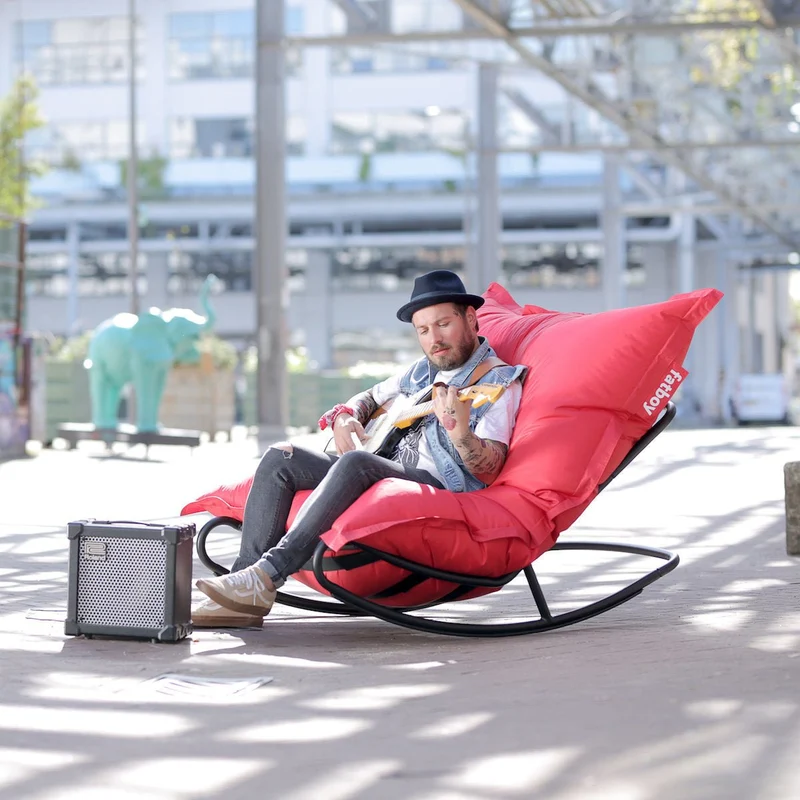 Chaise à bascule pour pouf Original noire Rock'n'Roll - Fatboy