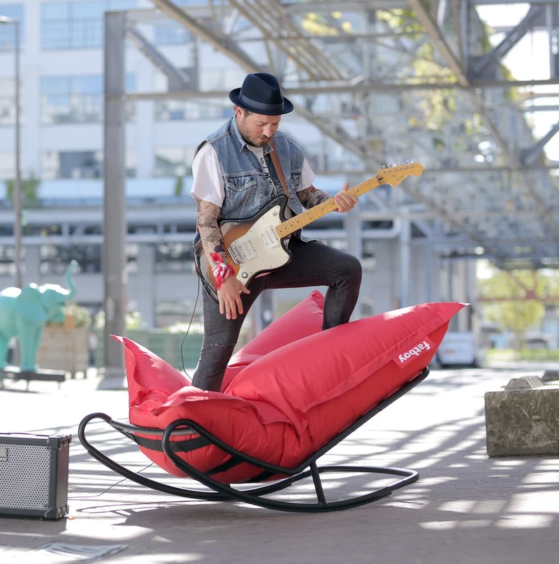 Chaise à bascule pour pouf Original noire Rock'n'Roll - Fatboy