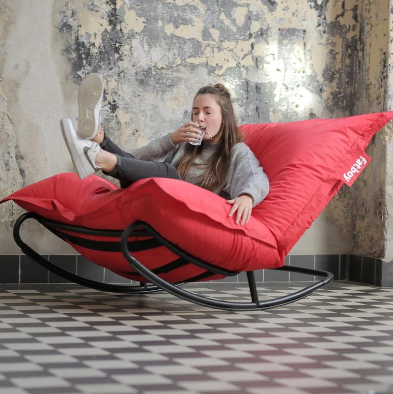 Chaise à bascule pour pouf Original noire Rock'n'Roll - Fatboy