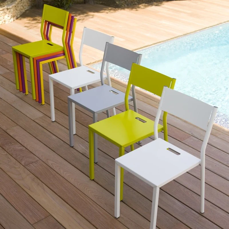 2 Chaises en aluminium blanc Take - Matière Grise