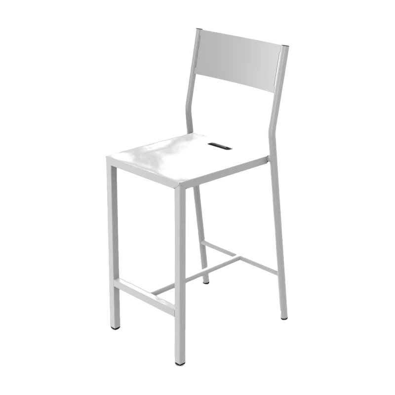 2 Chaises de bar en aluminium blanc Take - Matière Grise