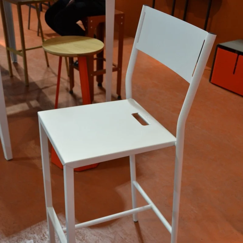 2 Chaises de bar en aluminium blanc Take - Matière Grise