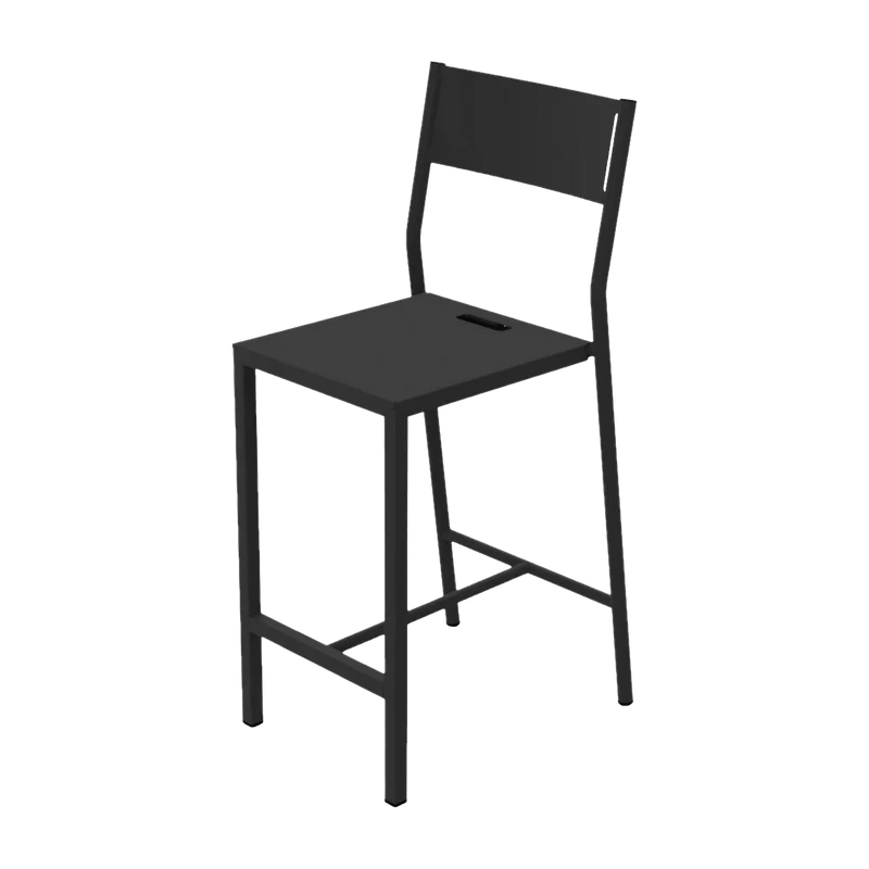 2 Chaises de bar en aluminium noir Take - Matière Grise