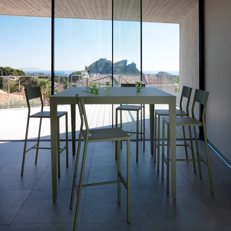 2 Chaises de bar en aluminium noir Take - Matière Grise