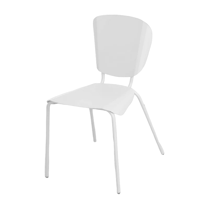 2 Chaises en acier blanc Batchair - Matière Grise