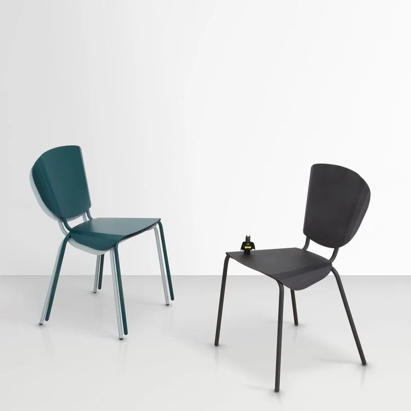 2 Chaises en acier blanc Batchair - Matière Grise