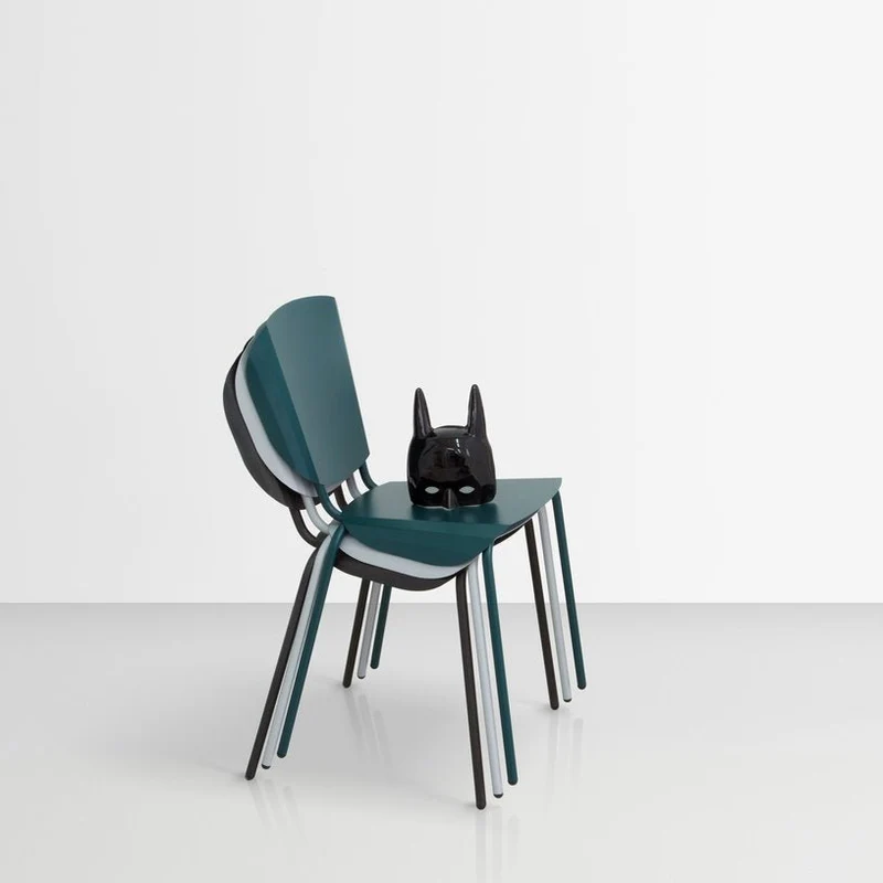 2 Chaises en acier blanc Batchair - Matière Grise