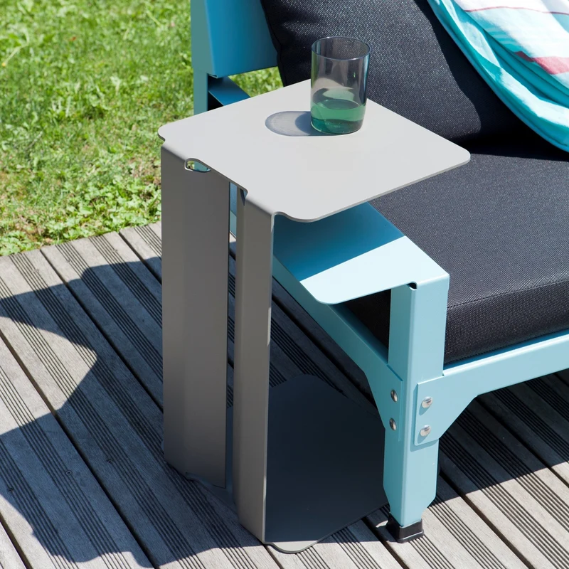 Table d'appoint en acier blanc Leste - Matière Grise